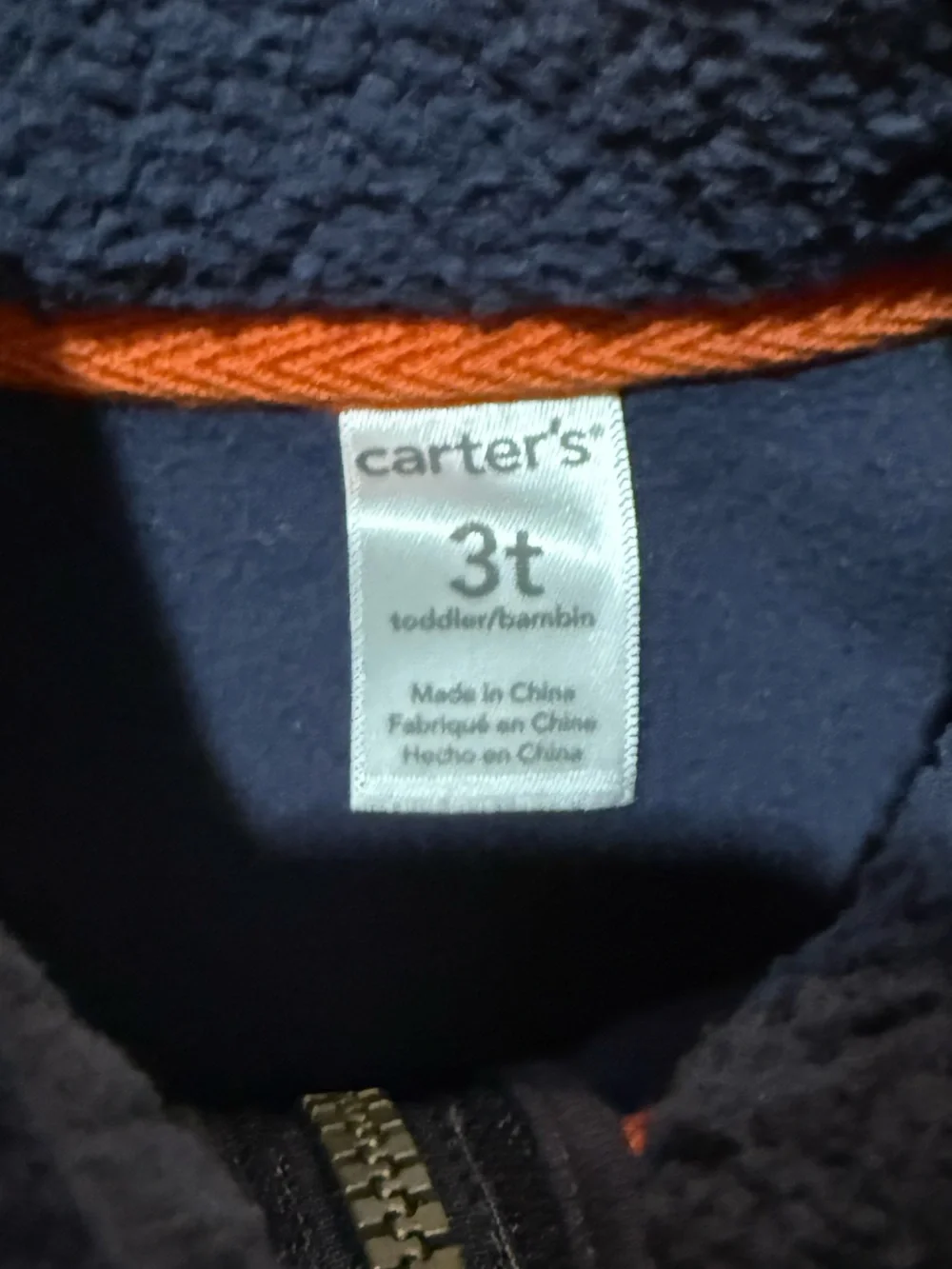 Carter's Navy Kids Sherpa Fleece Jacket- New